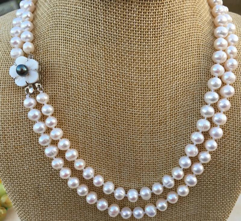 Natural Freshwater Pearl Necklace 18-19inch