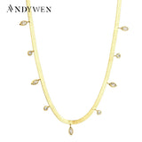 925 Silver Chain Necklace Choker Zircon Crystal Punk Gift