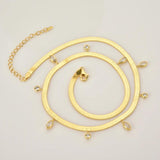 925 Silver Chain Necklace Choker Zircon Crystal Punk Gift