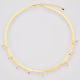 925 Silver Chain Necklace Choker Zircon Crystal Punk Gift