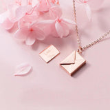 Women's Love Letter Envelope Pendant Necklace With Chain