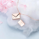 Women's Love Letter Envelope Pendant Necklace With Chain