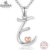 Silver Initial Letter Pendant Necklace for Women Men Heart Choker