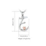 Silver Initial Letter Pendant Necklace for Women Men Heart Choker