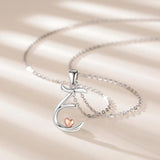 Silver Initial Letter Pendant Necklace for Women Men Heart Choker