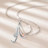 Silver Initial Letter Pendant Necklace for Women Men Heart Choker