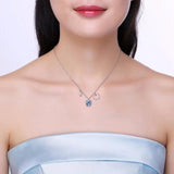 Purple Butterfly Crystal Necklace S925 Sterling Silver Jewelry