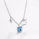 Purple Butterfly Crystal Necklace S925 Sterling Silver Jewelry