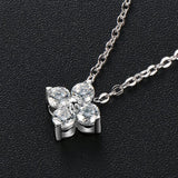 3mm*4p Moissanite Necklace D VVS1 Diamond Pendant S925 Silver Plate 18K Jewelry