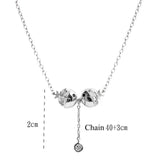 925 Silver Women's Pisces Pendant Necklace Zircon Clavicle Chain
