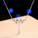925 Silver Women's Pisces Pendant Necklace Zircon Clavicle Chain