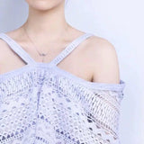 925 Silver Women's Pisces Pendant Necklace Zircon Clavicle Chain