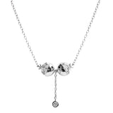 925 Silver Women's Pisces Pendant Necklace Zircon Clavicle Chain