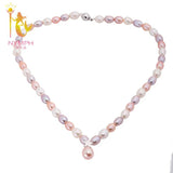 Freshwater Pearl Choker Stone Necklace for Party X1223