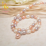 Freshwater Pearl Choker Stone Necklace for Party X1223