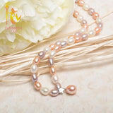 Freshwater Pearl Choker Stone Necklace for Party X1223