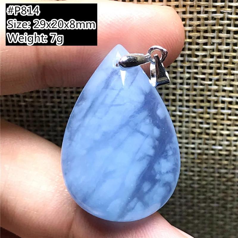 Aquamarine Pendant Natural Healing Crystal 29x20x8mm Beads Ocean Stone Silver