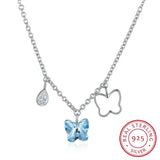 Crystals Necklace Women Pendants S925 Sterling Silver Jewelry
