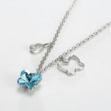 Crystals Necklace Women Pendants S925 Sterling Silver Jewelry