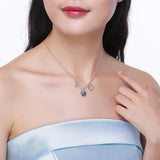 Crystals Necklace Women Pendants S925 Sterling Silver Jewelry