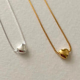 925 Silver Heart Pendant Necklace 18K Women's Jewelry Charms Choker