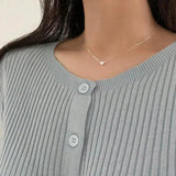925 Silver Heart Pendant Necklace 18K Women's Jewelry Charms Choker