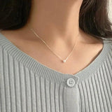 925 Silver Heart Pendant Necklace 18K Women's Jewelry Charms Choker