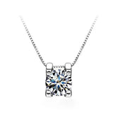 925 Silver 2ct Moissanite Diamond VVS1 D Pendant Necklace Gift