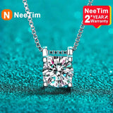 925 Silver 2ct Moissanite Diamond VVS1 D Pendant Necklace Gift