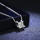 925 Silver 2ct Moissanite Diamond VVS1 D Pendant Necklace Gift