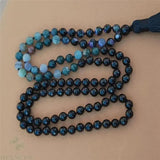 8mm Indian Agate 108 Beads Tassel Necklace Wrist Bracelet Spirituality