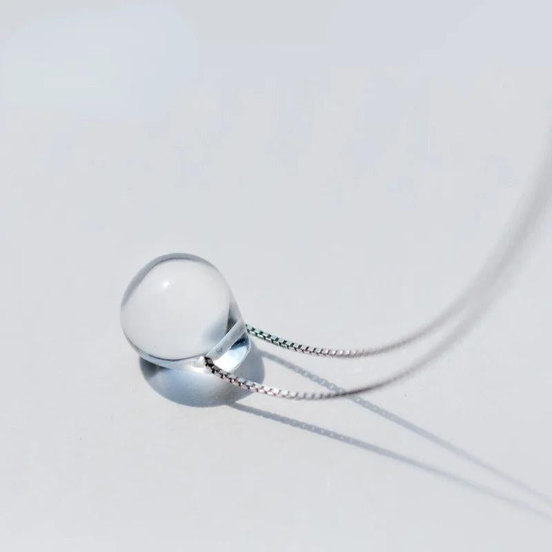 Crystal Drop Shape Choker Necklace 925 Silver
