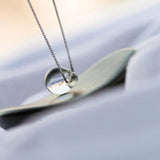 Crystal Drop Shape Choker Necklace 925 Silver
