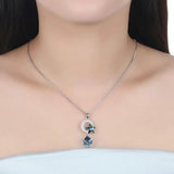 Crystal Star Cube Moon Pendant Necklace S925 Sterling Silver Chain