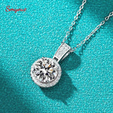 Round Cut 8MM Moissanite Necklace for Women