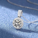 Round Cut 8MM Moissanite Necklace for Women