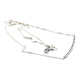 925 Sterling Silver Multi-Colored Bar Charm Necklace for Women