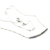 925 Sterling Silver Multi-Colored Bar Charm Necklace for Women