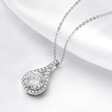 Real Moissanite Necklace for Women S925 Sterling Silver Water Drop Pendant