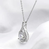 Real Moissanite Necklace for Women S925 Sterling Silver Water Drop Pendant