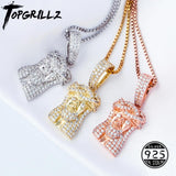 925 Silver Jesus Pendant Iced CZ Women's Pendant Hip Hop High Charm Gift
