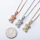 925 Silver Jesus Pendant Iced CZ Women's Pendant Hip Hop High Charm Gift
