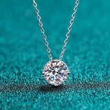 925 Silver 1ct Green Moissanite VVS1 Pendant Necklace Gift