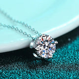 925 Silver 1ct Green Moissanite VVS1 Pendant Necklace Gift