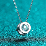 925 Silver 1ct Green Moissanite VVS1 Pendant Necklace Gift