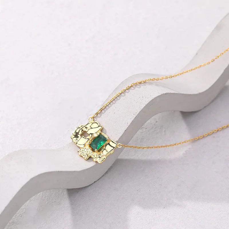 925 Silver Fragment Pendant Necklace Zircon Bijoux Wedding Jewelry Set