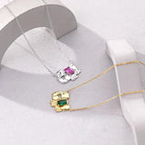 925 Silver Fragment Pendant Necklace Zircon Bijoux Wedding Jewelry Set