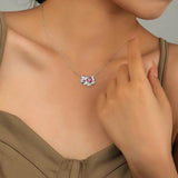 925 Silver Fragment Pendant Necklace Zircon Bijoux Wedding Jewelry Set