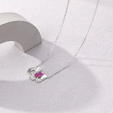 925 Silver Fragment Pendant Necklace Zircon Bijoux Wedding Jewelry Set