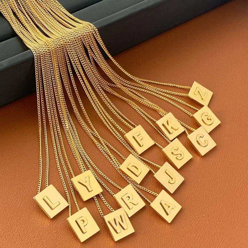 Classic Letter Pendant Necklace Woman Jewelry Accessories